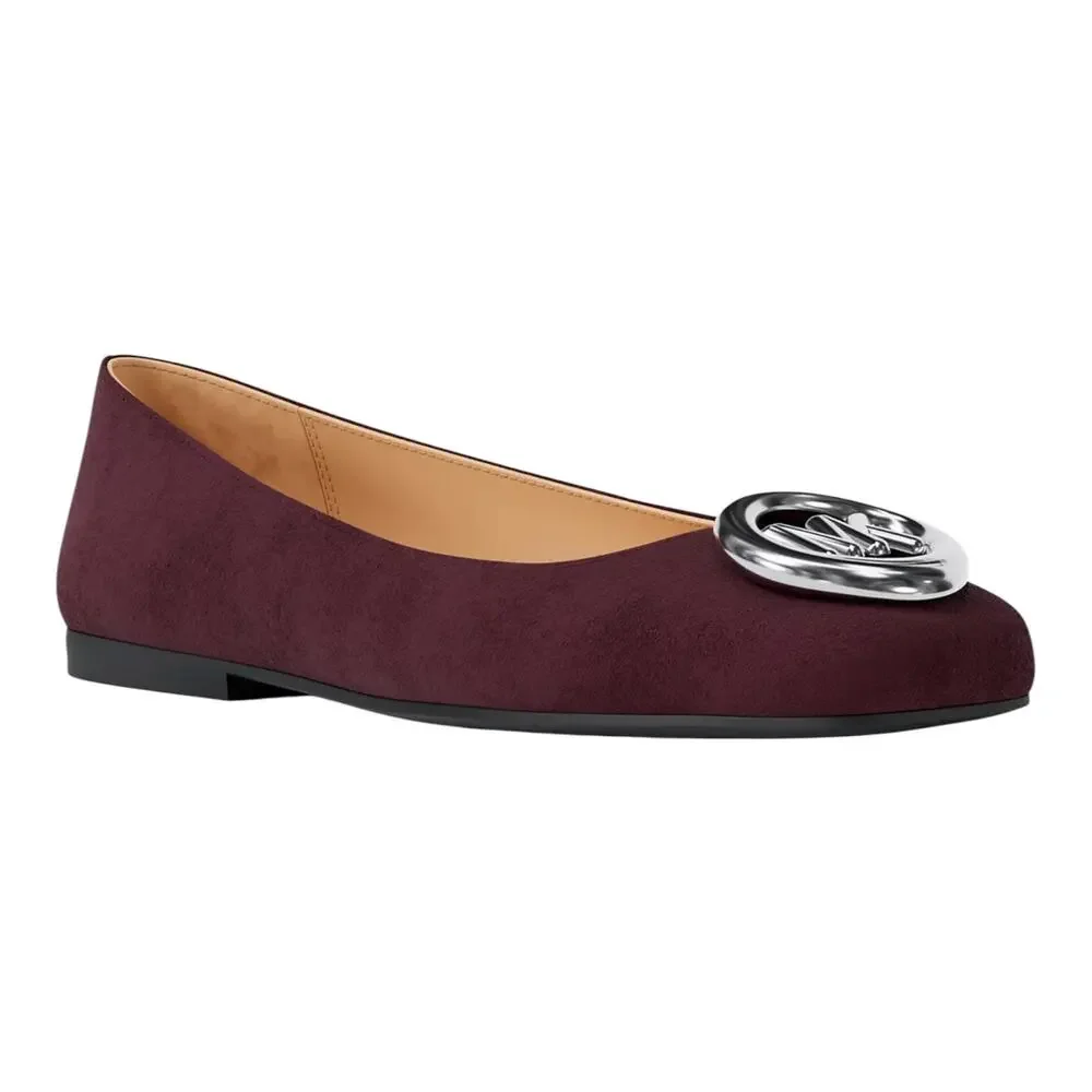 Michael Kors Women's Milan Flex Suede Ballet Flats Oxblood Size 7 1/2